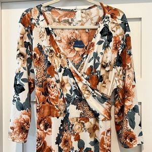Plus size Floral maxi wrap dress